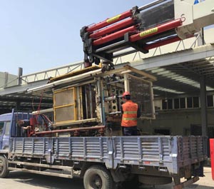 三菱重工海爾整廠設(shè)備安裝搬運現(xiàn)場